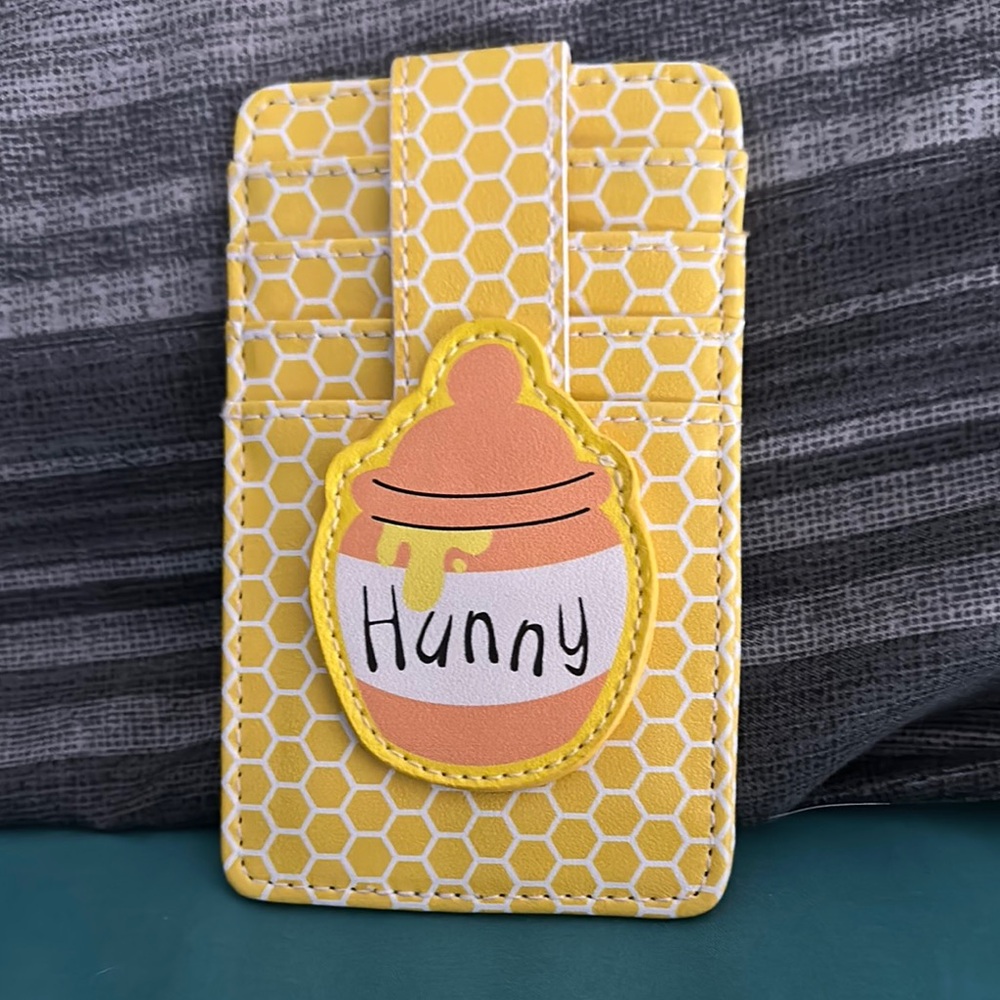 Yellow Honeycomb Card Holder for Cell Phones